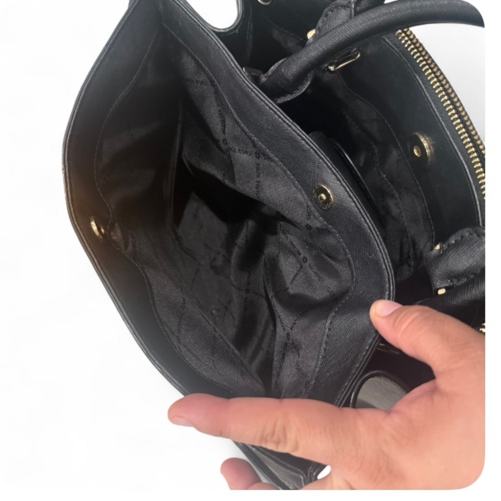 Michael Kors Black Saffiano Satchel - Picture 9 of 10